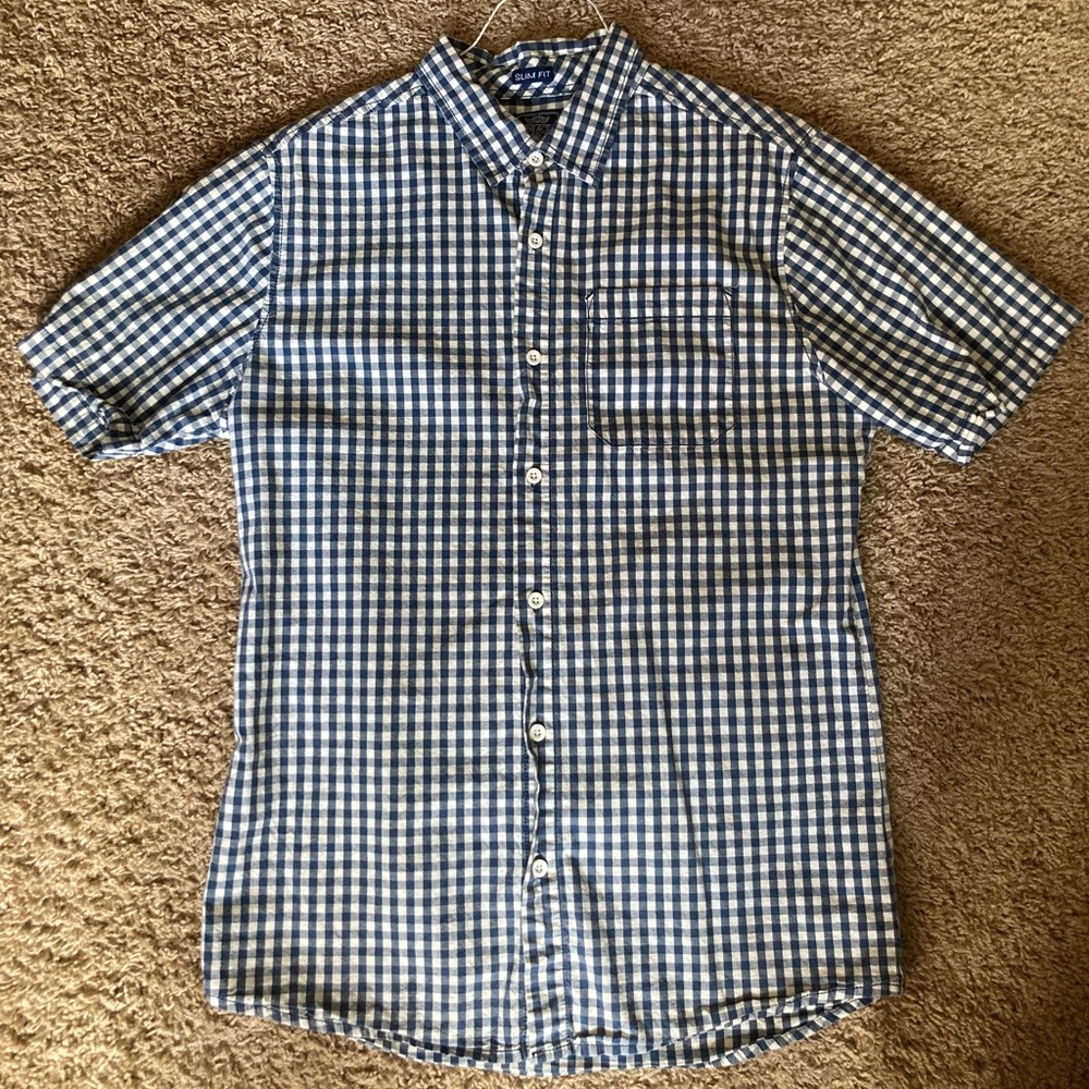 Blackjack Men’s Slim Fit Short Sleeve Button Down Size Medium